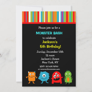 Invitations d'anniversaire de monstres