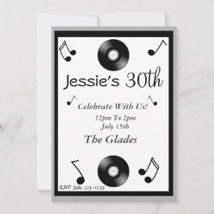 Invitations d'anniversaire de notes musicales