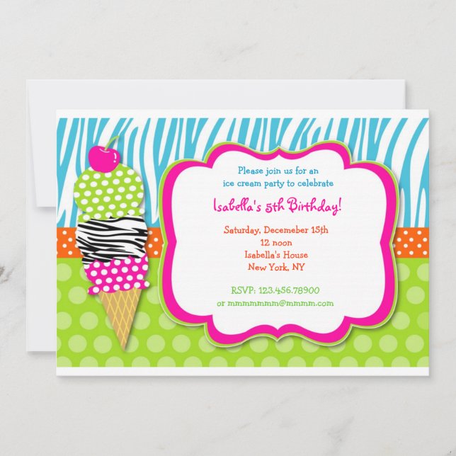 Invitations d'anniversaire de partie de crème (Devant)