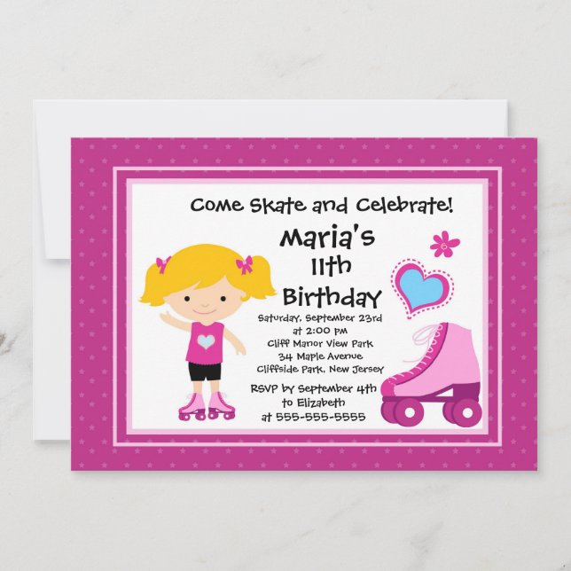 Invitations d'anniversaire de partie de planche à (Devant)