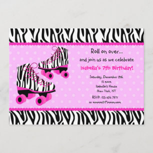 Invitations d'anniversaire de patins de rouleau