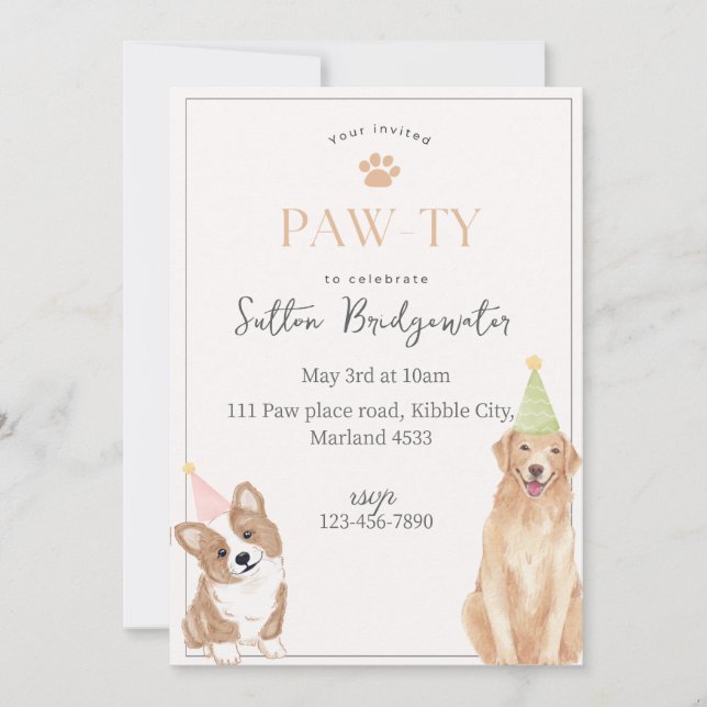 Invitations d'anniversaire de petite fille (Devant)