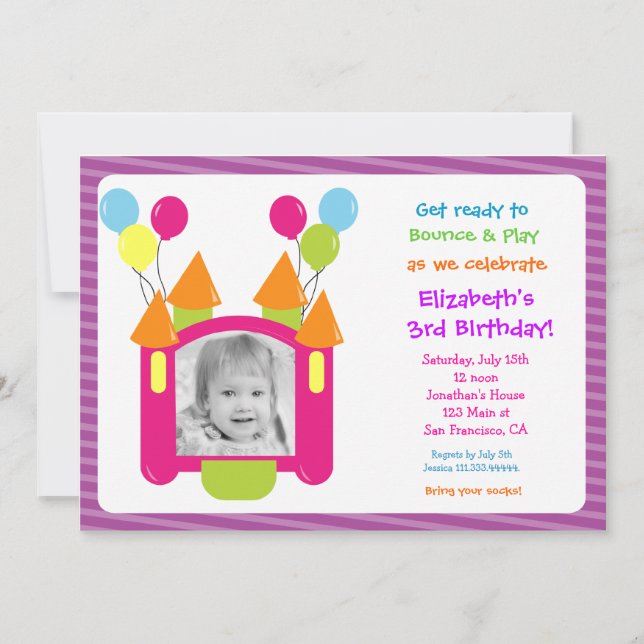 Invitations d'anniversaire de photo de Chambre de (Devant)