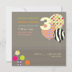 Invitations d'anniversaire de PixDEzines Zebra Bal