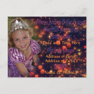 Invitations d'anniversaire de princesse de 4 ans