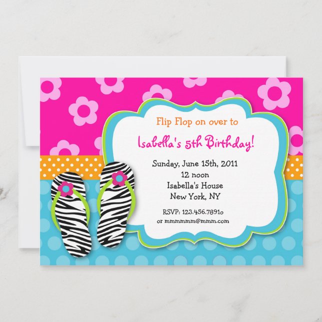 Invitations d'anniversaire de réception au bord de (Devant)
