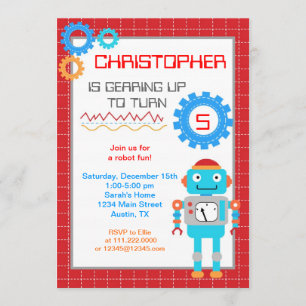 Invitations d'anniversaire de robot
