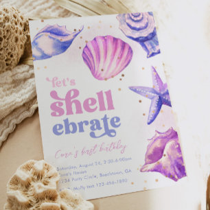 Invitations d'anniversaire de Shellebrate   Coquil