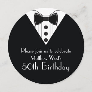 Invitations d'anniversaire de smoking de cravate