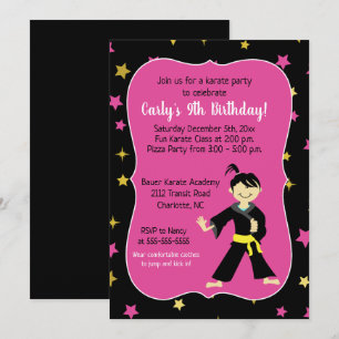 Invitations d'anniversaire de Tae Kwon Do