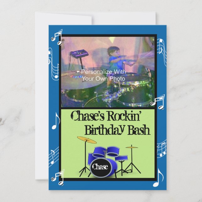 Invitations d'anniversaire de thème de musique de (Devant)
