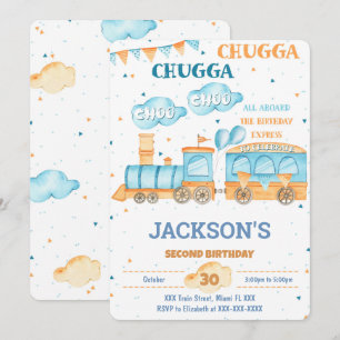 Invitations d'anniversaire de train modifiables