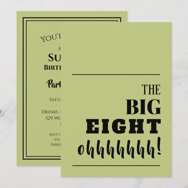 Invitations d'anniversaire des grands 80 (Devant / Derrière)