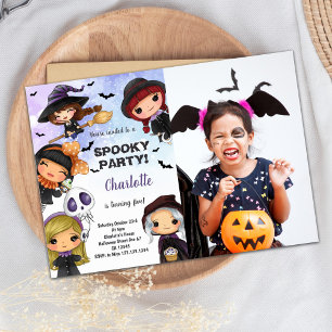 Invitations d'anniversaire d'Halloween avec photo