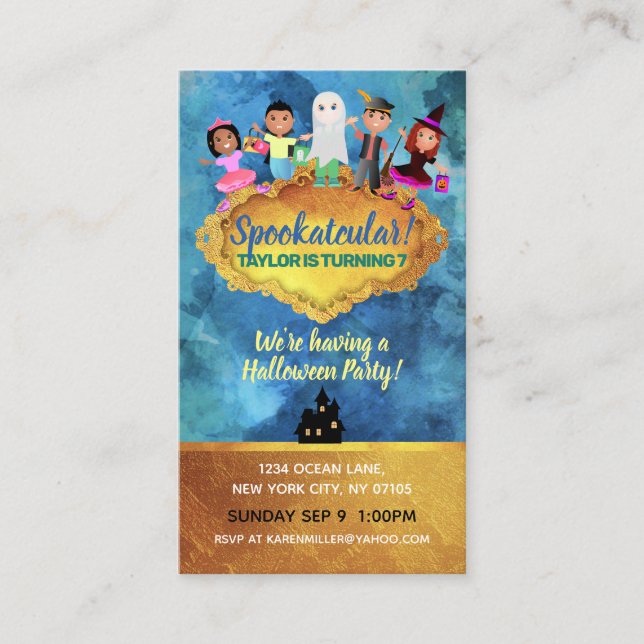 Invitations d'anniversaire d'Halloween Cartes de v (Devant)