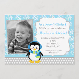 Invitations d'anniversaire d'ONEderland d'hiver de
