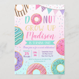 Invitations d'anniversaire Donut