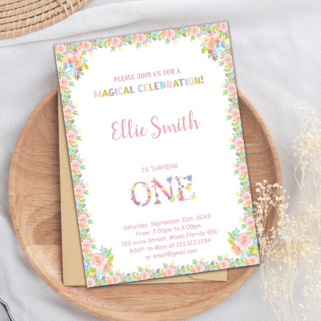 Invitations d'anniversaire florales (Floral Birthday Invitations)