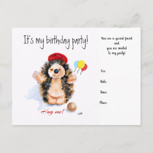Invitations d'anniversaire "Le petit hérisson"