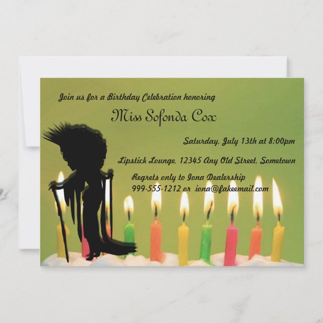 Invitations d'anniversaire personnalisées de la re (Devant)