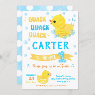 Invitations d'anniversaire pour le canard en caout