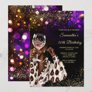 Invitations d'anniversaire pour une femme afro-amé
