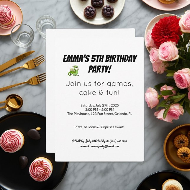 Invitations d'anniversaire remarquables : Design r (Créateur téléchargé)