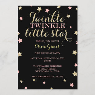 Invitations d'anniversaire Twinkle Twinkle Little 