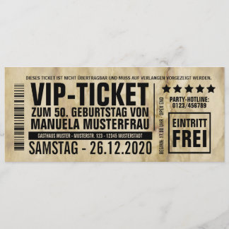 Invitations d'anniversaire (« VIP »)