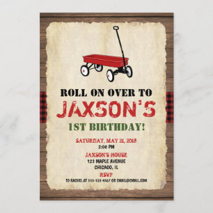 Invitations d'anniversaire Wagon, garçon 1er anniv