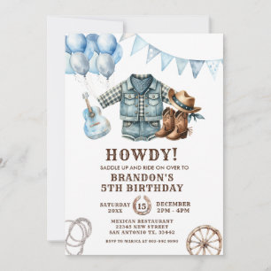 Invitations d'Anniversaires de enfants de Rodéo Wi