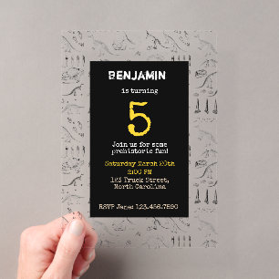 Invitations d'Anniversaires de enfants Motifs Dino