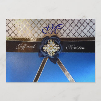 Invitations d'Aqua et de mariage de bleu royal