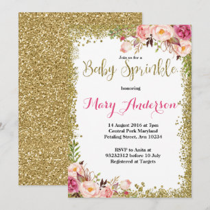 Invitations d'arrosage pour bébé rose