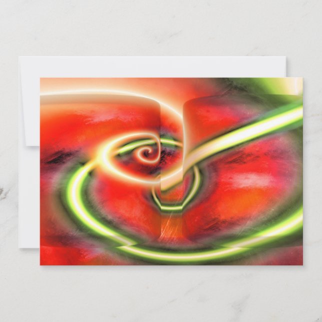 Invitations d'art Abstrait rouge - Vagues d'ordina (Devant)