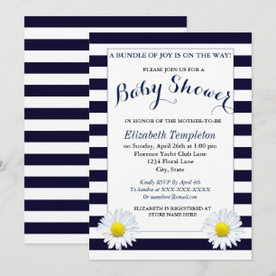 Invitations d'Baby shower neutres de la Marine Flo