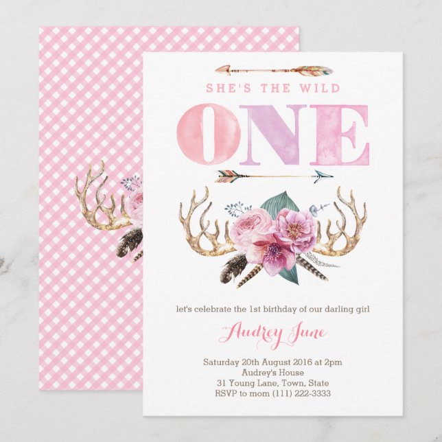 invitations de 1er anniversaire, c'est la fête sau (Devant / Derrière)
