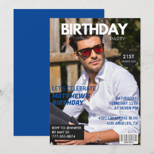Invitations de 21e anniversaire Men Magazine Couve