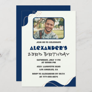 Invitations de 23e anniversaire Hommes Marine Simp