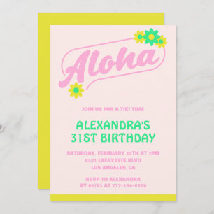 Invitations de 31e anniversaire Tropical Aloha Pin