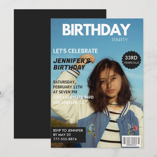 Invitations de 33e anniversaire Magazine Couvertur (Devant / Derrière)