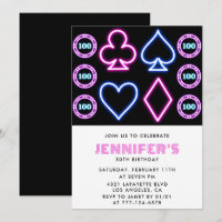 Invitations de 50e anniversaire Thème Casino Poker