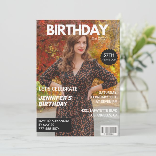 Invitations de 57e anniversaire moderne Stylish Ma (Debout devant)