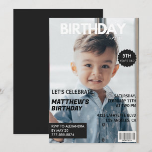 Invitations de 5e anniversaire pour lui Magazine C