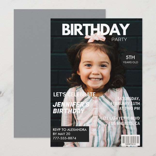 Invitations de 5e anniversaire pour sa couverture  (Devant / Derrière)