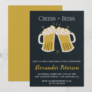 Invitations de 66e anniversaire Cheers Beers Rusti