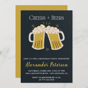 Invitations de 78e anniversaire Cheers Beers Rusti