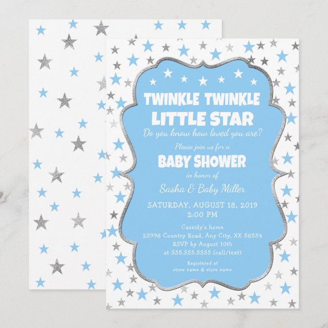 Invitations de baby-foot de la petite star de Boy  (Devant / Derrière)