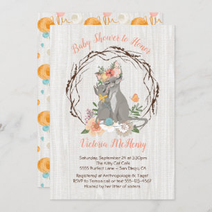 Invitations de baby shower de chaton et de mamans