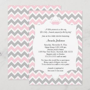 Invitations de baby shower de couronne/princesse